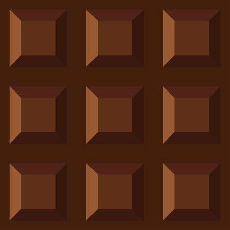 Dark bitter chocolate seamless pattern. Milk chocolate squares background. Sweet dessert wallpaper.のイラスト素材