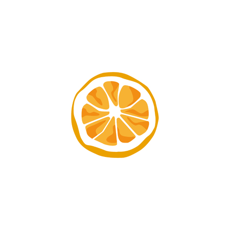 Orange half. Vector illustration isolated on white background.のイラスト素材