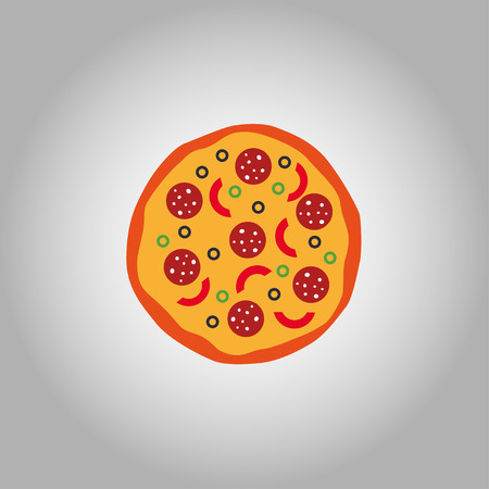 Vector illustration of pizza isolate on white background.のイラスト素材
