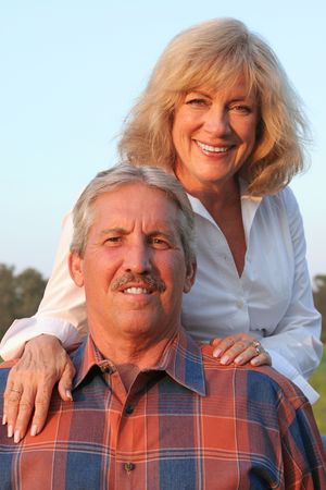 A happily married mature couple enjoying time together.の写真素材