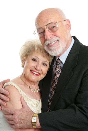 A handsome, successful senior couple dressed up for a special occasion.の写真素材