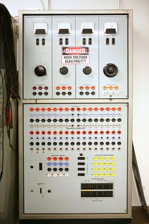 Power distribution center used for regulating electricity in an industrial setting.  の写真素材