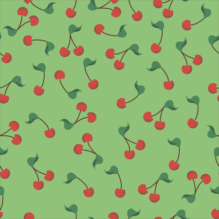 A lot of cherry branches. vector illustration. light greenのイラスト素材