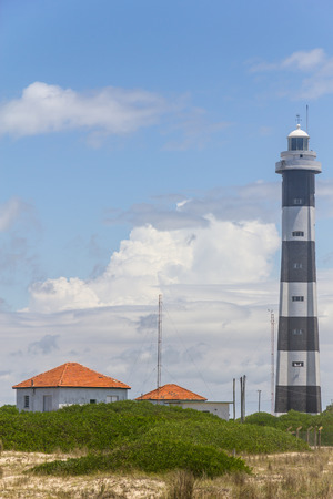 Mostardas lighthouse at Solidao beach in Tavares cityの写真素材