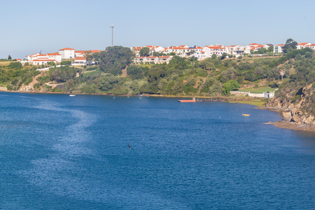 Mira river in Vila Nova de Milfontes, Alentejo, Portugalの写真素材