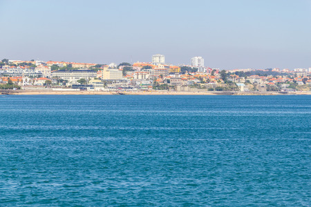 Beach, sand and houses in Cascais, Portugalの写真素材