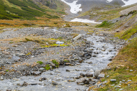 Trail in Glacier Martial, Ushuaia, Argentinaの写真素材