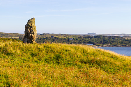 Rock with Clifden bay in background, Irelandの写真素材