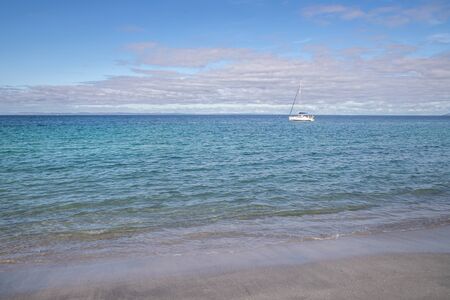 Beach and boat  in Inisheer island, Galway, Ireland
