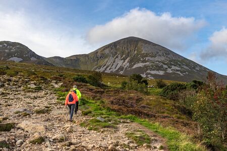Hiking at Croagh Patrick mountain, Westport, Ireland