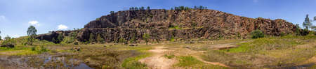 Quarry and vegetation in Morro Santana, Porto Alegre, Rio Grande do Sul, Brazil