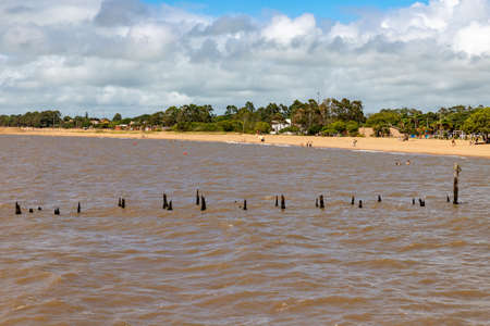 Beach in Lagoa do Patos lake, Tapes, Rio Grande do Sul, Brazilの写真素材