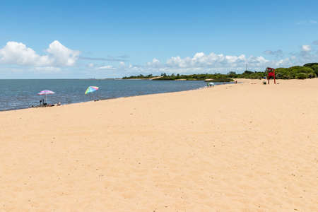 Beach in Lagoa do Patos lake, Tapes, Rio Grande do Sul, Brazilの写真素材