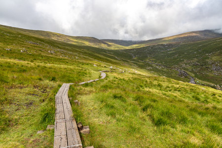 Trail in Wicklow mountain, Wicklow, Irelandの写真素材