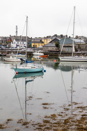 Boats in Dungarvan pier, Waterford, Irelandのeditorial素材