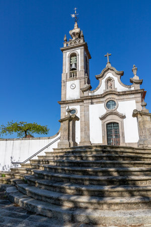 Stairs to the church, Viana do Castelo, Portugalの写真素材