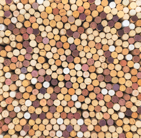 top view of a standing cork stopper muralの写真素材