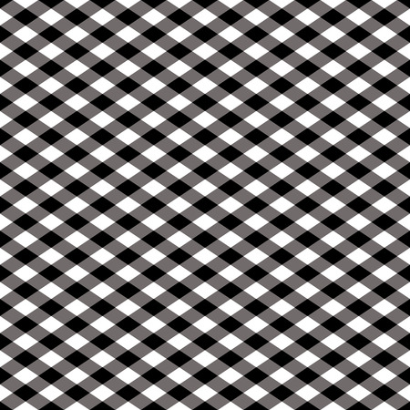Seamless gingham pattern in black and white.のイラスト素材