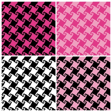 Seamless spiral houndstooth pattern in four colorways.のイラスト素材
