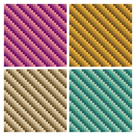 Seamless dimensional tube pattern in four colorways.のイラスト素材