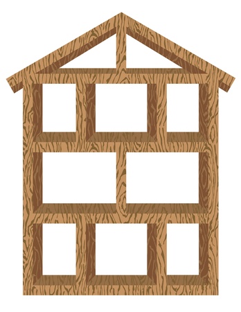 a wooden house.のイラスト素材