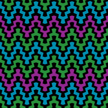 Retro Zigzag Pattern in cool colors.のイラスト素材