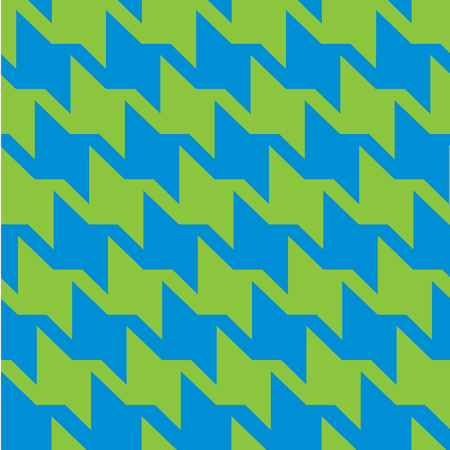 Houndstooth zigzag pattern in blue and green repeats seamlessly.