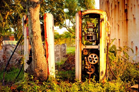 Old destroyed fuel pumpの写真素材