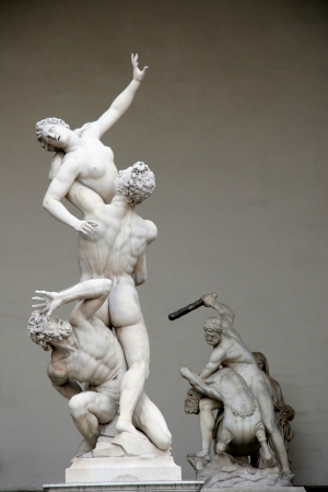 The Rapture of the Sabina statue  Rape of the Sabine Woman , Florence, Italyの写真素材