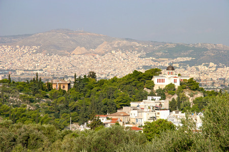 View of the city of Athens, Greece.の写真素材