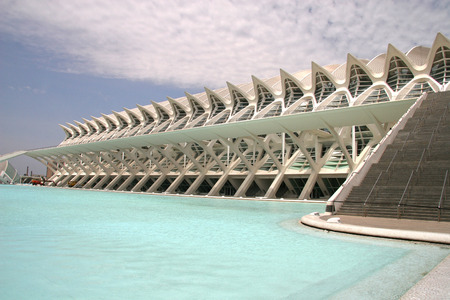 The City of Arts and Sciences (Ciudad de las Artes y las Ciencias) is an entertainment-based cultural and architectural complex in the city of Valencia, Spain.のeditorial素材