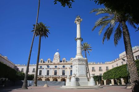 Beautiful Constitution Square, which is in the centre of the city of Almeria, Spain.の写真素材