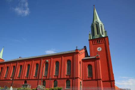 St. Petri Church is a parish church of the Church of Norway in the large Stavanger Municipality in Rogaland county, Norway. Red brick church is located in the city center.の写真素材