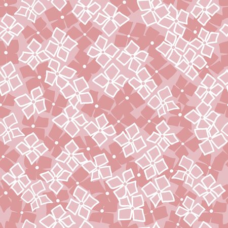 Seamless hydrangeas pattern. Light Pink background. Vector illustration.のイラスト素材