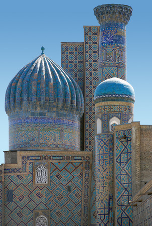 View of the Sher-Dor in Samarkandの写真素材