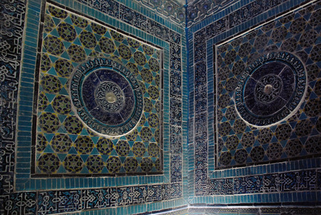 The interior of the mausoleum Shodimulk Eye necropolis Shahi Zindaのeditorial素材