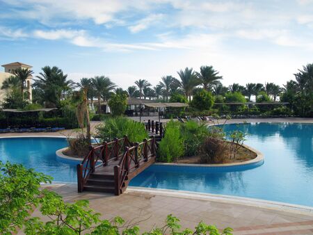 Outdoor Swimming Pool with the bridge and the island of the south