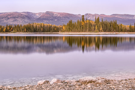 Lake Boya British Columbia in the fallの写真素材