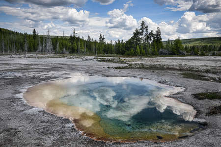 Yellowstone National park reflecting poolsの写真素材