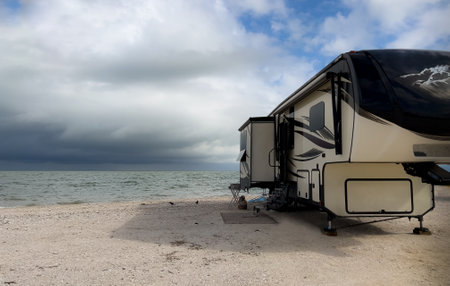 Rv Camping on the Beachのeditorial素材