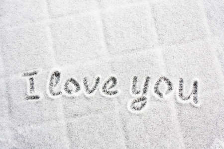 White snow with drown "I love you"の写真素材