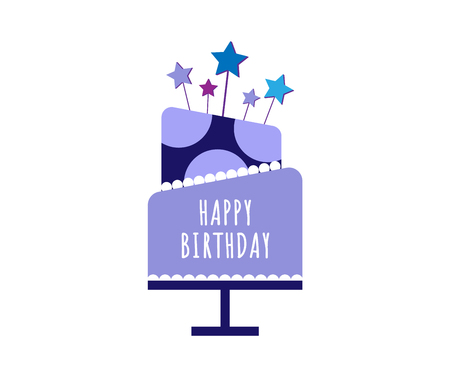 Cakes set. Vector cake icon design element. Birthday cake isolated illustration. balloon fireworks,...