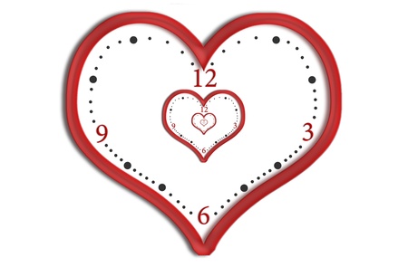 Infinity clock with a heart shape,