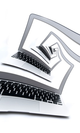 Recursive image of the opened modern laptop の写真素材