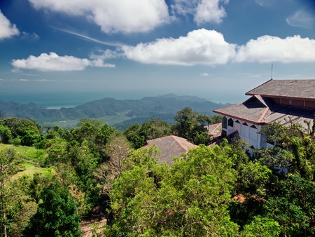 View from the top of Gunung Raya mountain in Malaysiaの写真素材