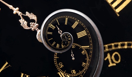 Infinity time spiral,recursive twisted clock face の写真素材