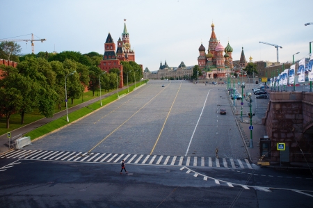 Early morning view of the Kremlin and Red Square  Moscow, Russia 