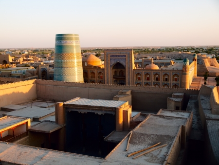 Khiva town at sunset. Uzbekistanの写真素材