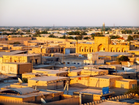 Khiva town at sunset. Uzbekistanのeditorial素材