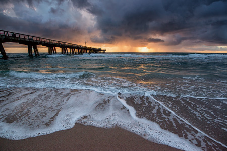 Early morning at the beach near Miami.の写真素材